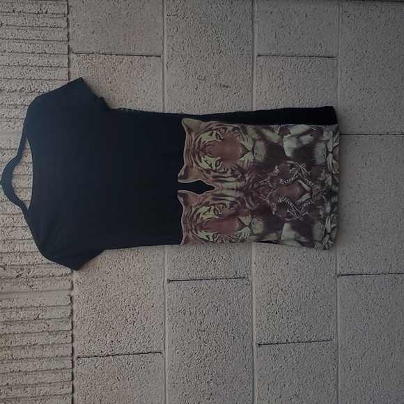 Custo Barcelona Chic High Illustration Couture Printed Designer Dress. - Picture 8 of 10